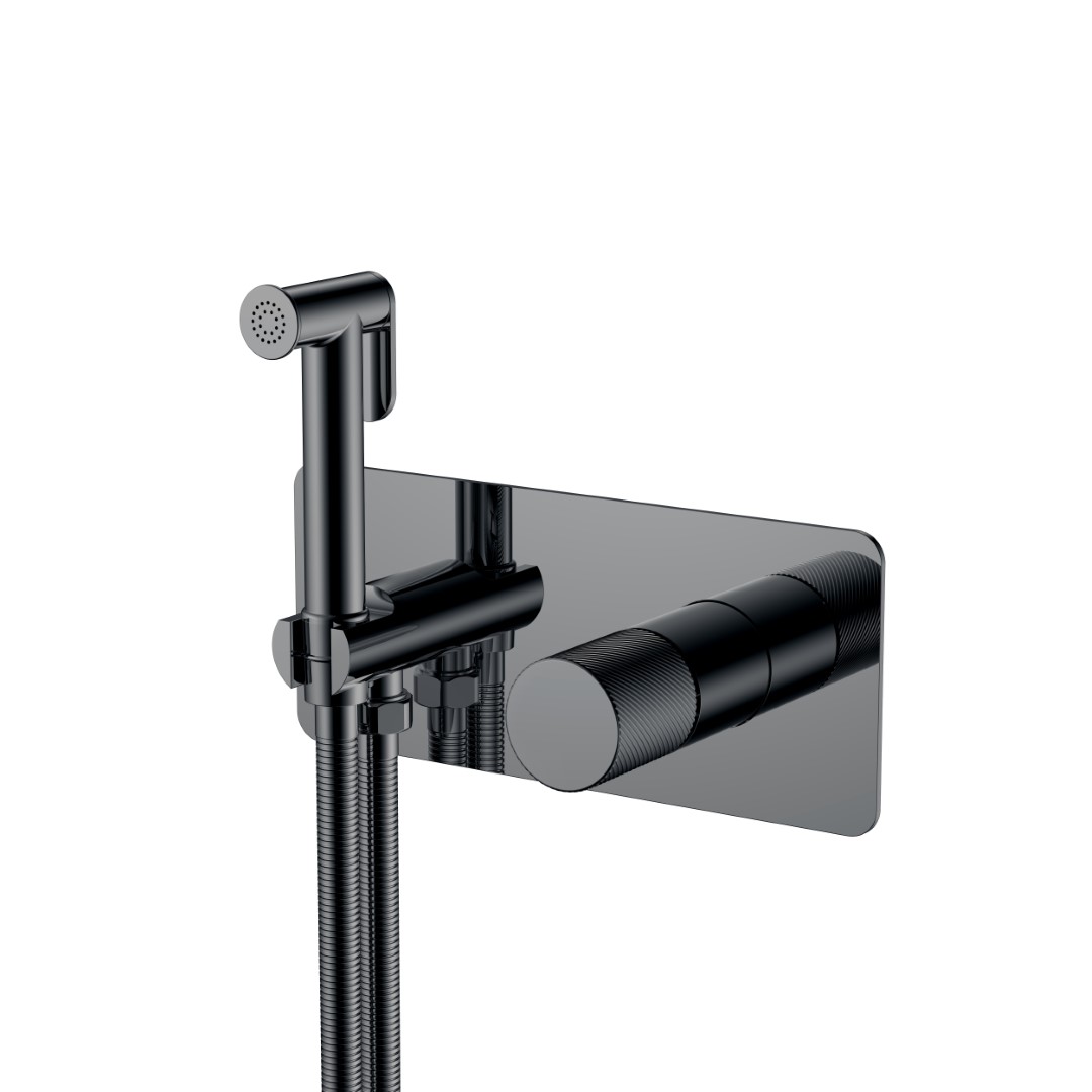 Смеситель гигиенический Boheme STICK Shine Gun Metal SPIRALE 127-SGM.4
