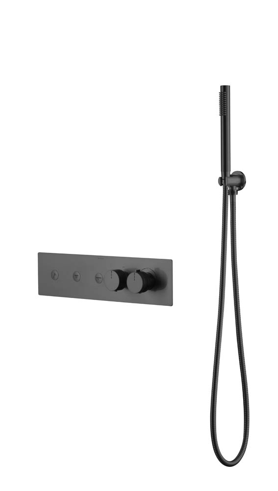 Смеситель Boheme FUSION TERMO с ручным душем GUN METAL 131-SYS-GM