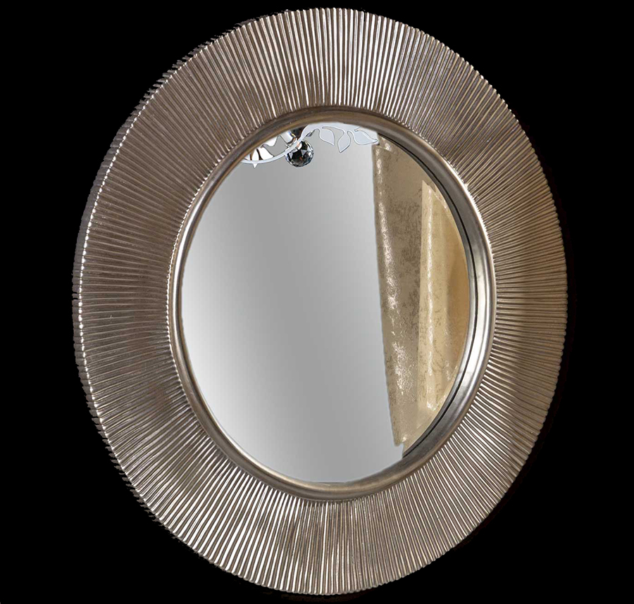 Зеркало Boheme SHINE серебро глянец с подсветкой d82 528-SL light