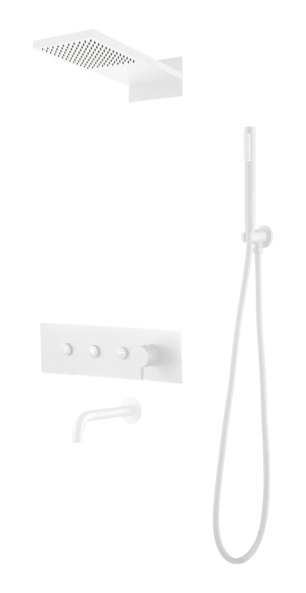 Душевая система с изливом Boheme Fusion Matt White 130-2-MW
