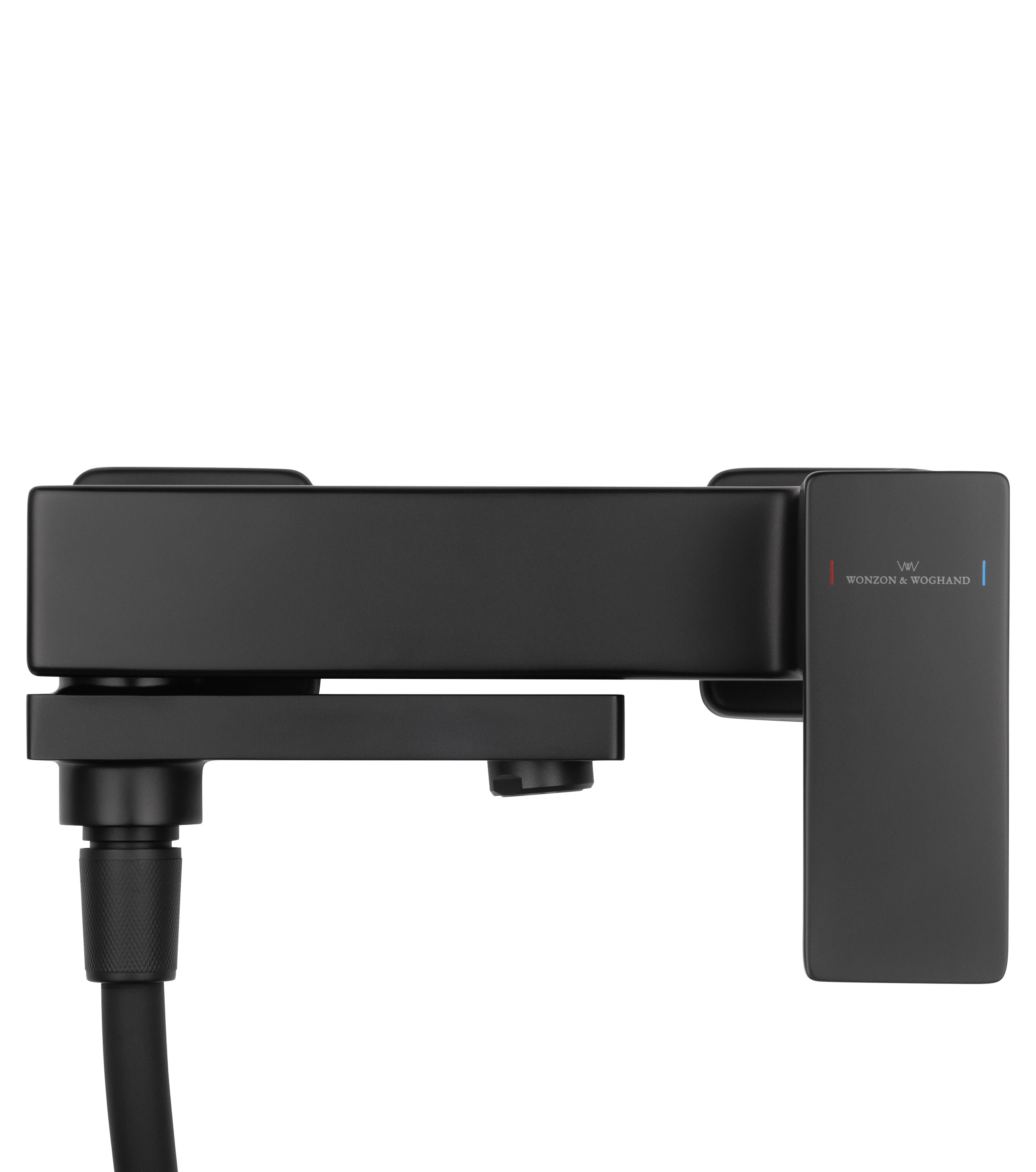 Смеситель для ванны с душем WONZON & WOGHAND CUBE 2.0, Черный матовый WW-88037068-MB