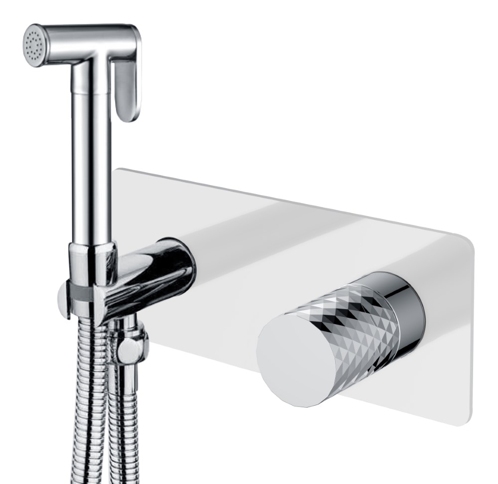 Смеситель гигиенический Boheme STICK WHITE DIAMOND CHROME 127-WCR