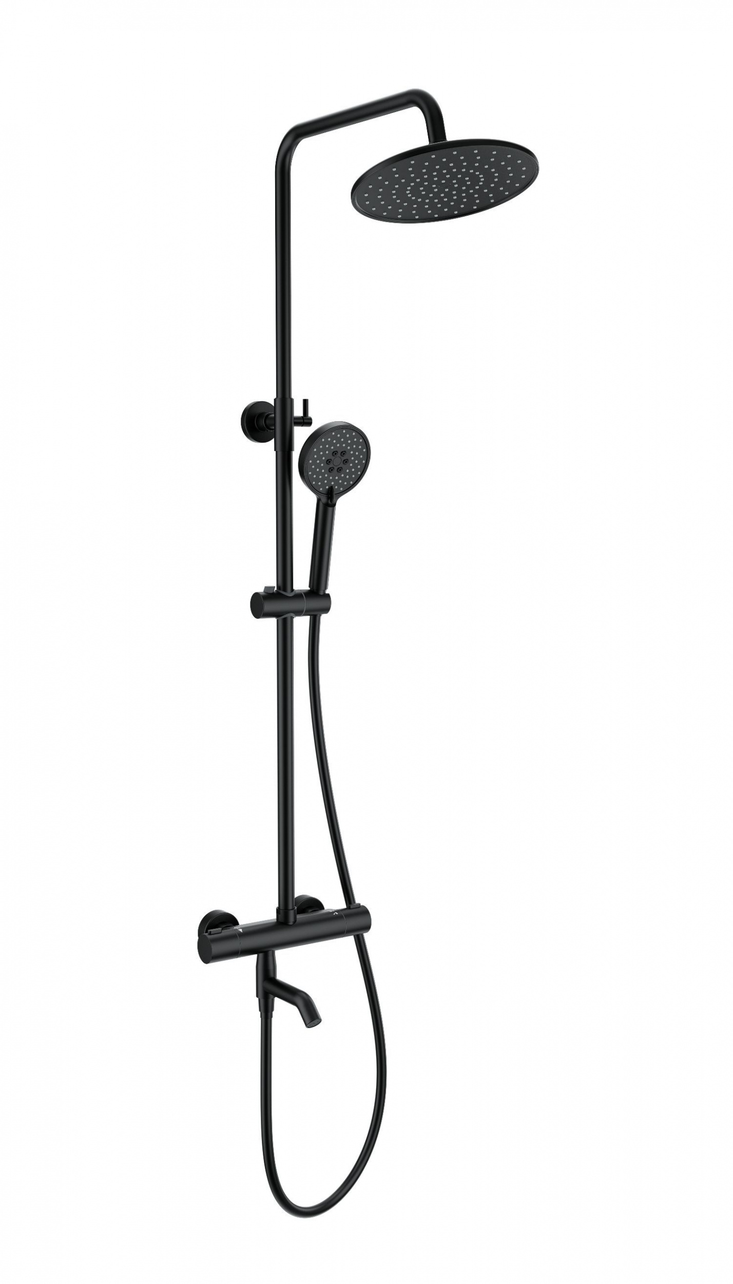Душевая система с термостатом WONZON & WOGHAND INN 4, Черный матовый WW-B3047-A1-MB
