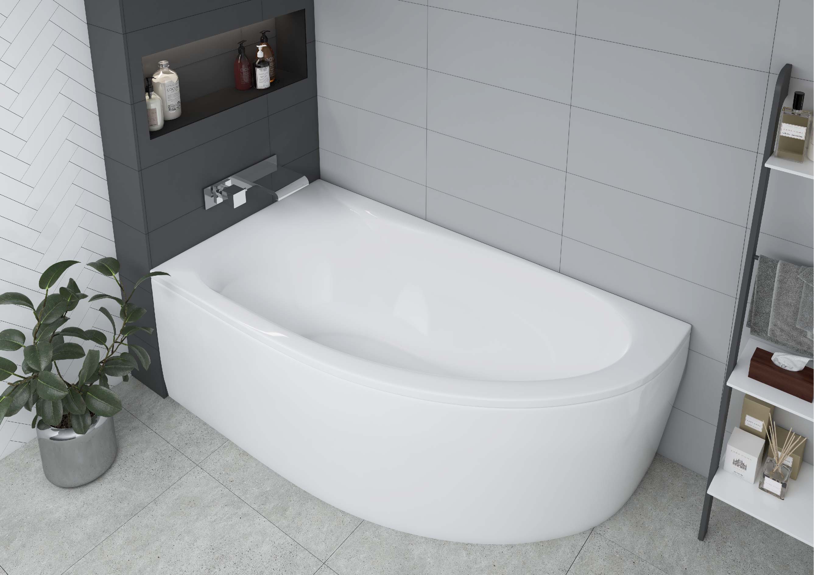 Акриловая ванна Aquatek Дива 150 DIV150-0000001 150х90 см, левая