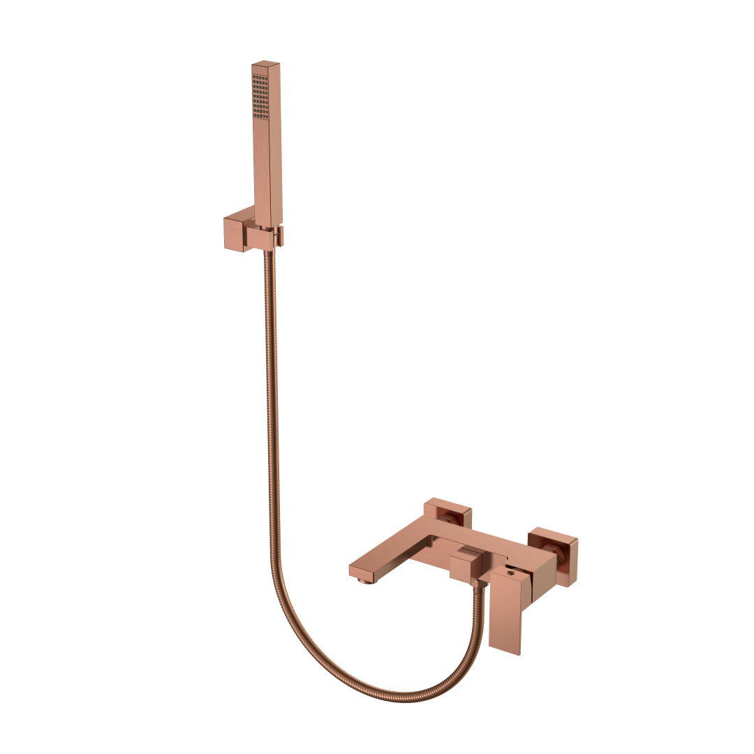 Смеситель для ванны с душем Boheme Qubic Copper Brushed 473-CB