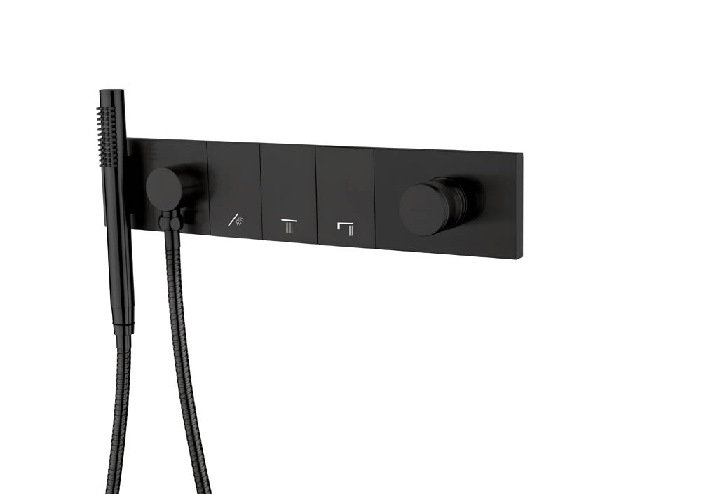 Смеситель Boheme ZODIAC с ручным душем Black 132-SYS-B