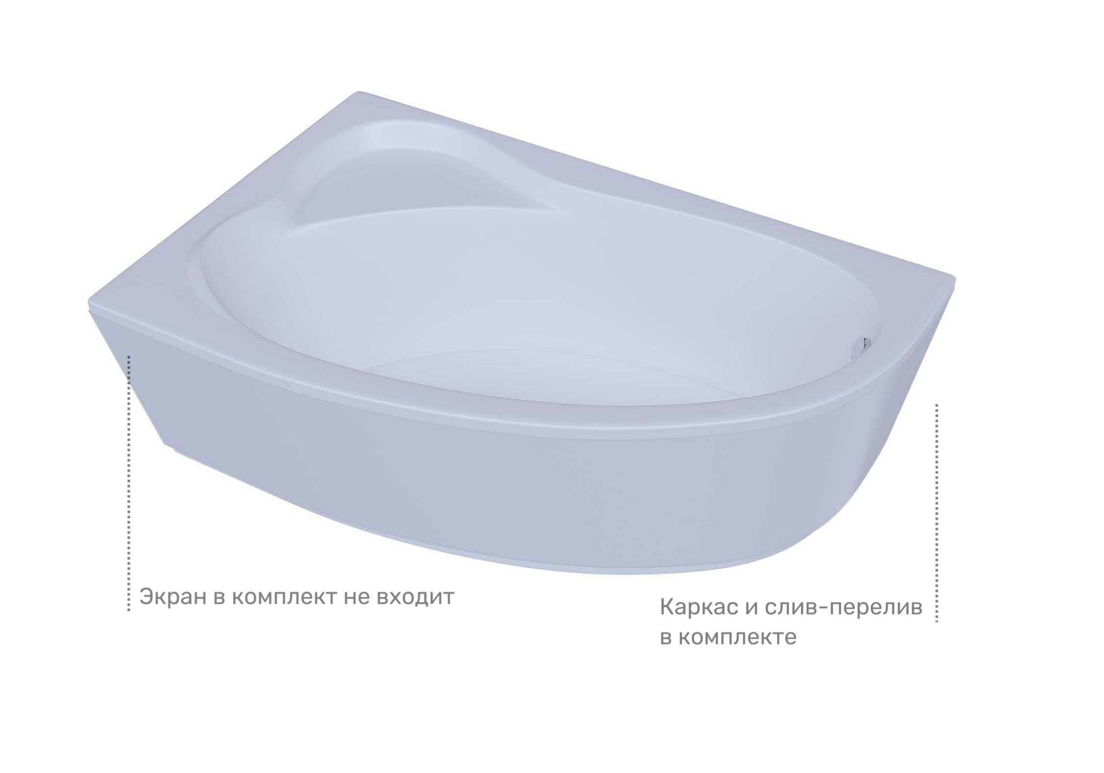 Акриловая ванна Aquatek Фиджи FID170-0000006 170х110 см левая с фронтальным