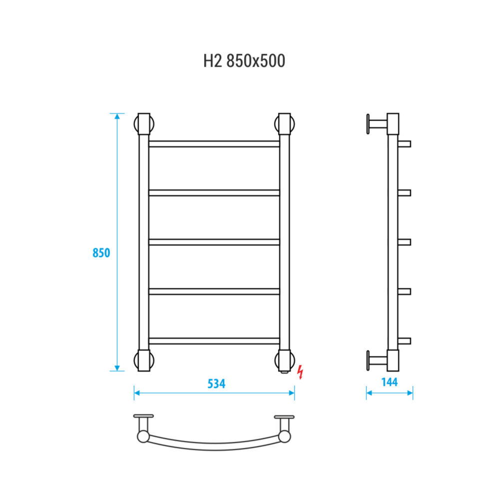 Электрический полотенцесушитель Energy H2 850x500 RAL 9003 (белый матовый)