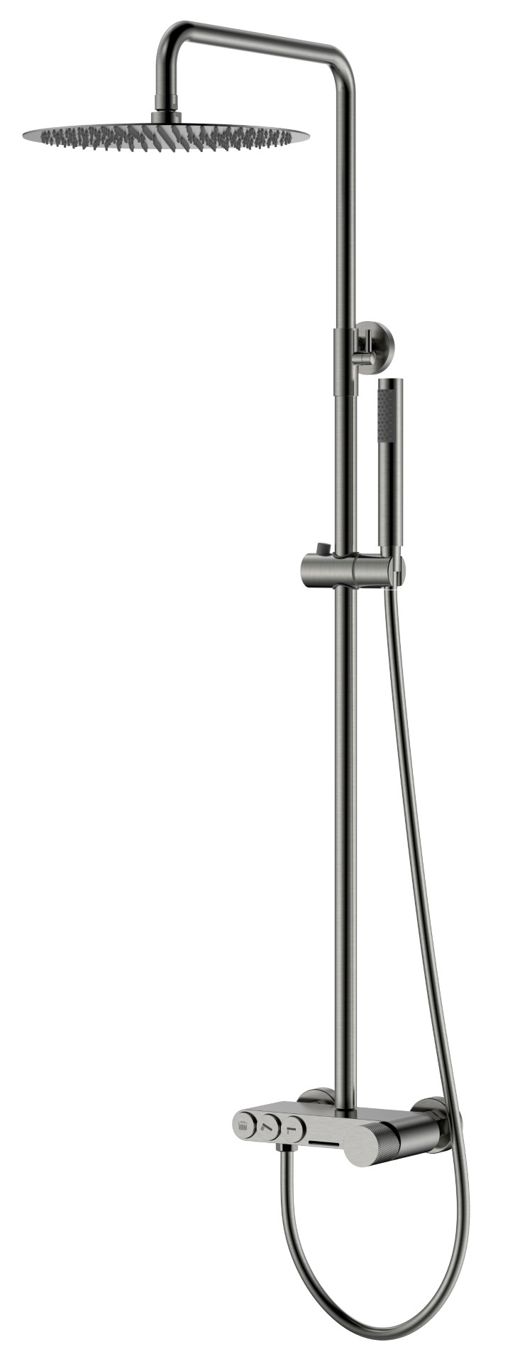 Стойка для душа Boheme STICK Shine Gun Metal с ручкой TOUCH 128-SGM.2