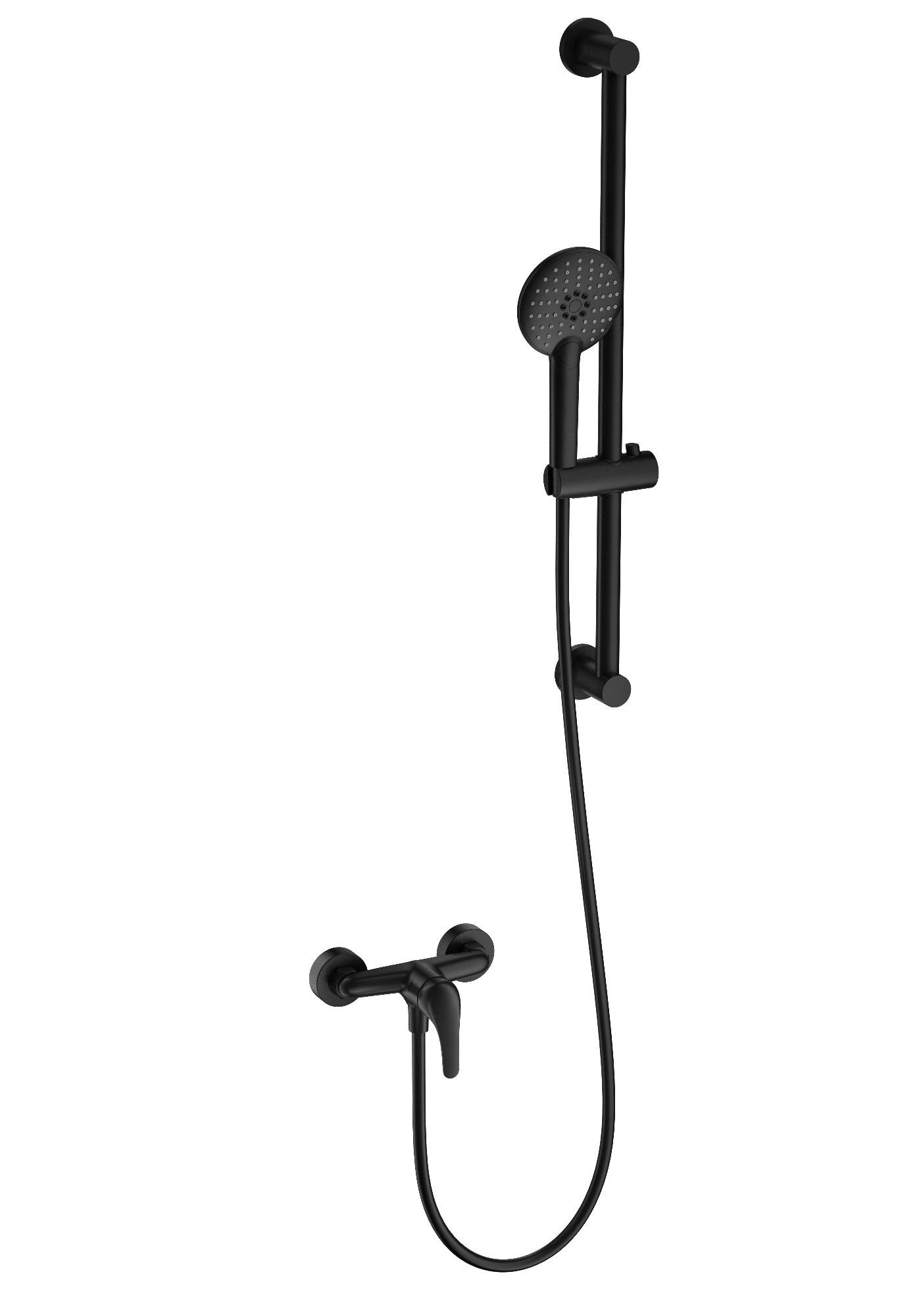 Смеситель для душа с гарнитуром WONZON & WOGHAND, Черный матовый WW-4570-MB