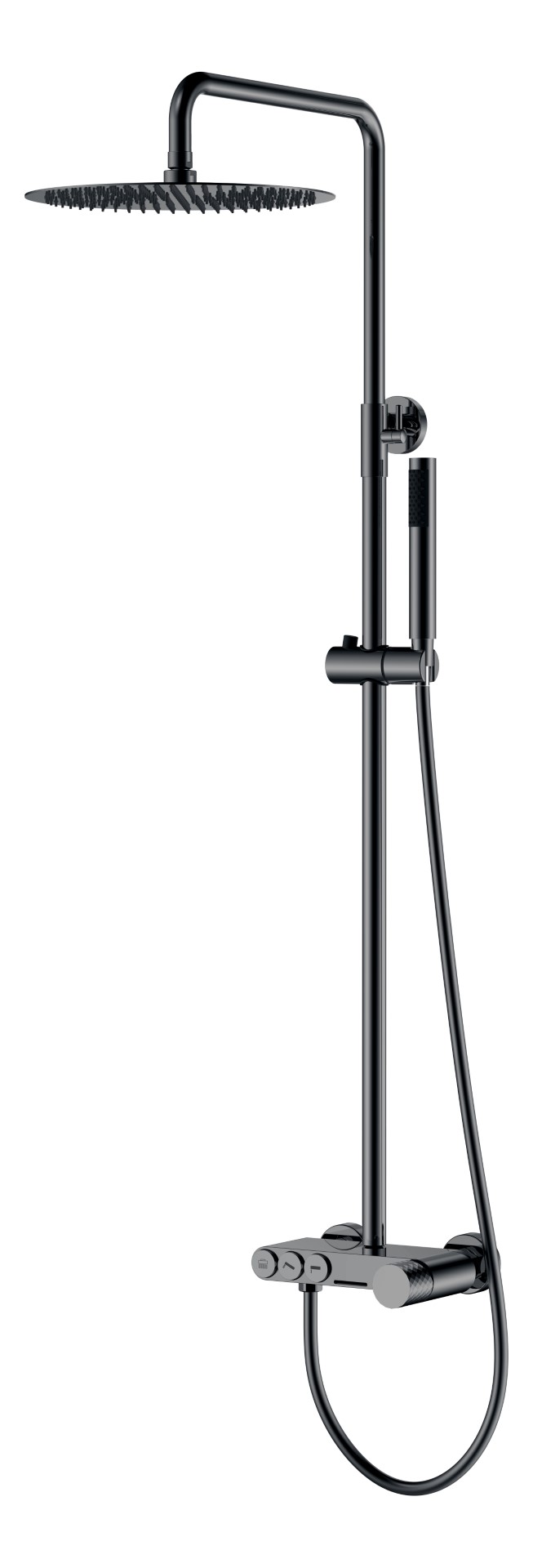 Стойка для душа Boheme STICK Shine Gun Metal DIAMOND 128-SGM