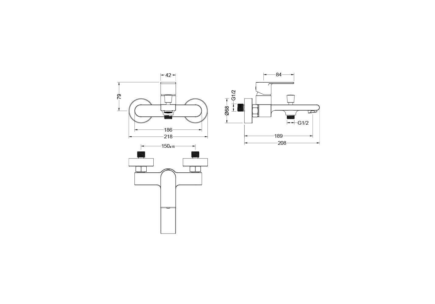 Смеситель Aquatek Лира AQ1440CR для ванны