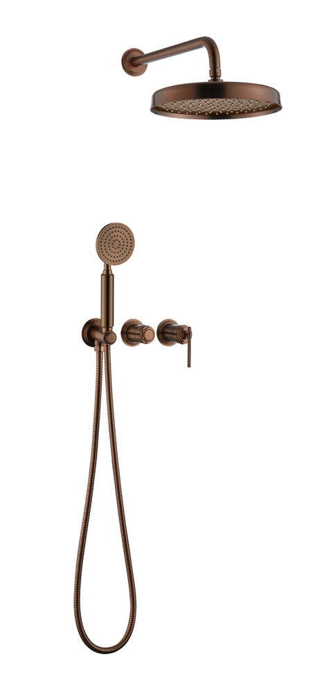 Смеситель встроенный + верхний+ ручной душ, Boheme ETERNA BRUSHED BRONZE 174-BRB
