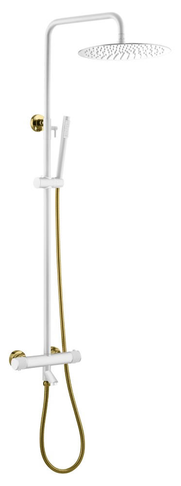 Стойка для душа c термостатом Boheme UNO White Gold 468-T-WG