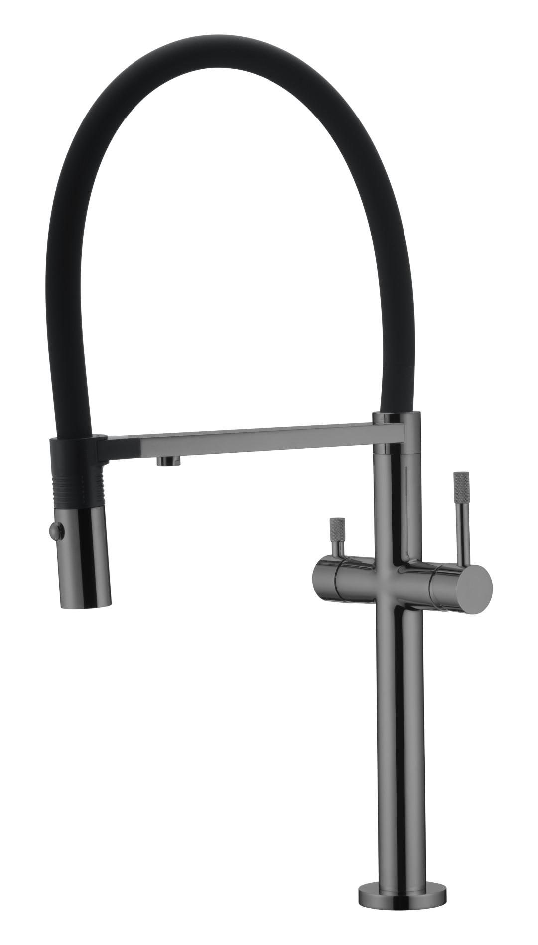 Смеситель для кухни Boheme UNO Shine Gun Metal c краном для питьевой воды 115-SGM