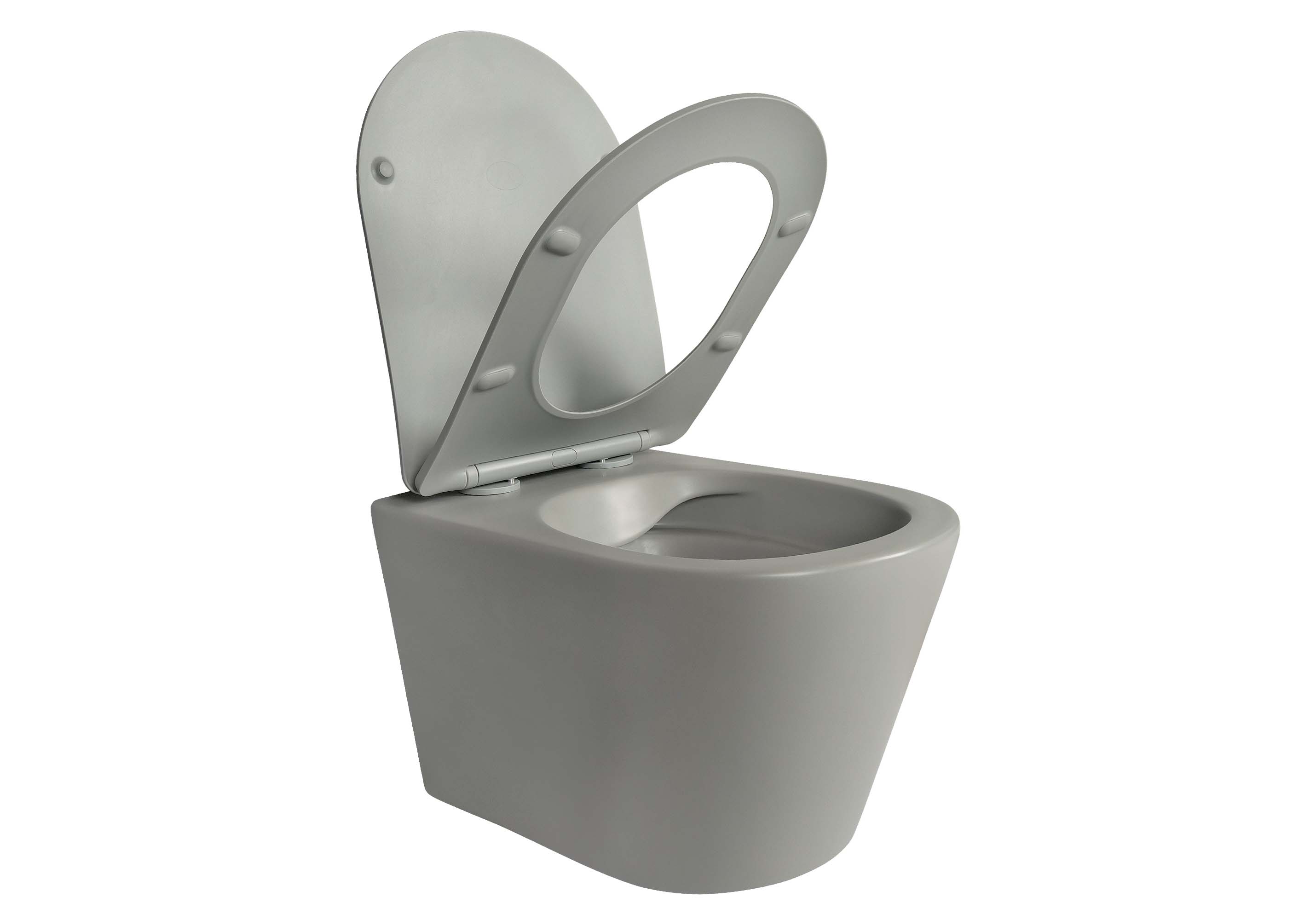 Унитаз подвесной безободковый Aquatek Вега AQ1905-MG с сиденьем Soft Close серый матовый