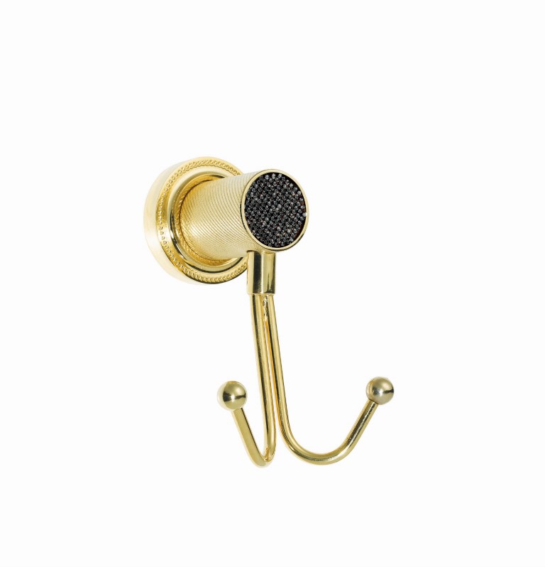 Крючок двойной Boheme ROYALE CRISTAL BLACK GOLD 10926-G-B