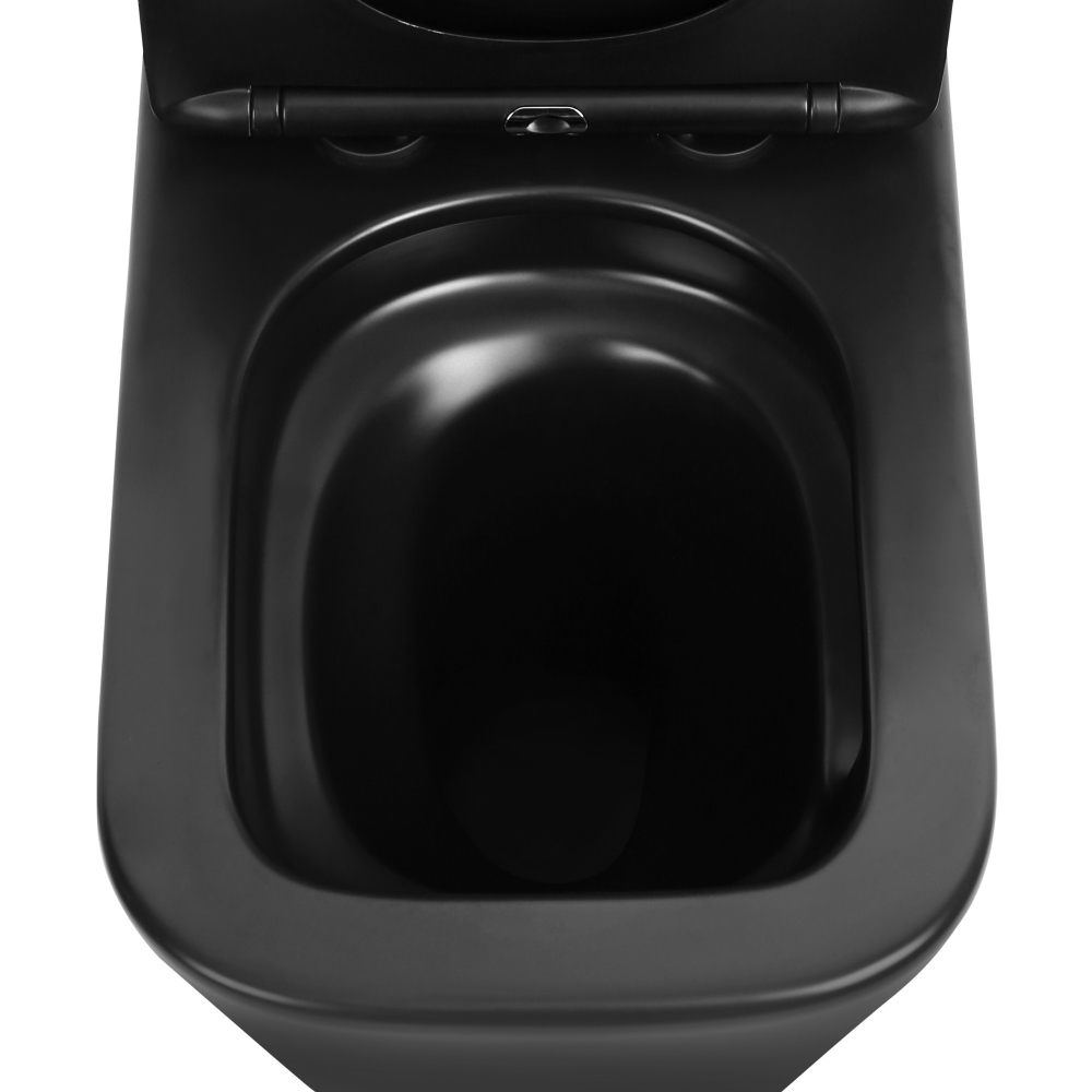 Унитаз Abber Rechteck AC1210TMB компакт черный матовый, безободковый, смыв торнадо