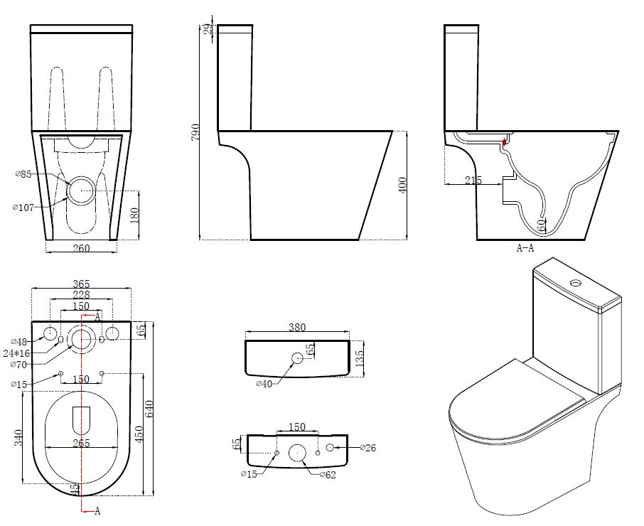 Унитаз-компакт Aquatek Бетта AQ1363B-00 с сиденьем Soft Close