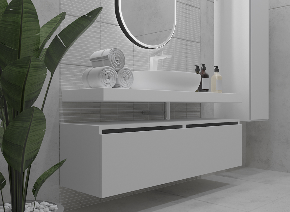 Ящик под столешницу 60см Boheme WHITE глянец VALLESSI UNO-S 897-060-W