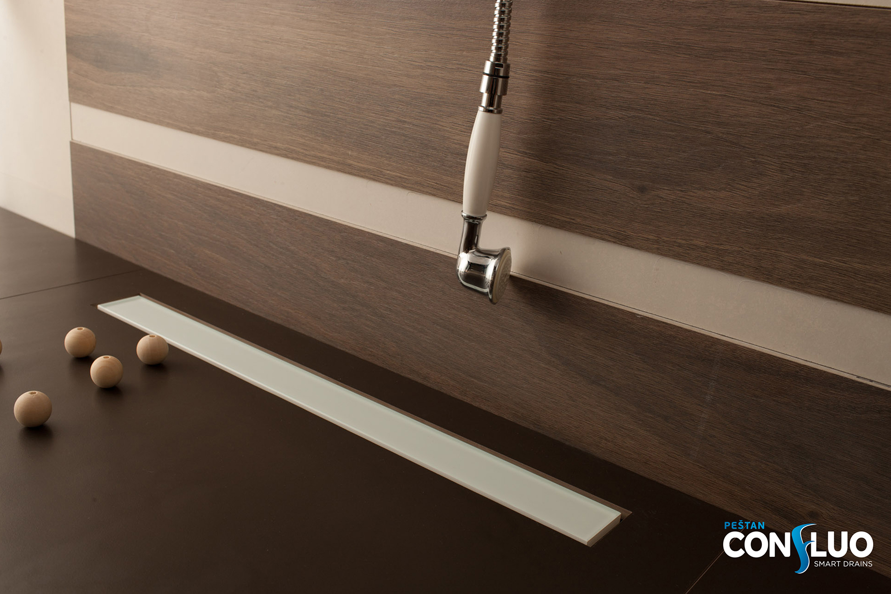 Frameless line 550 White Glass линейный трап PESTAN 