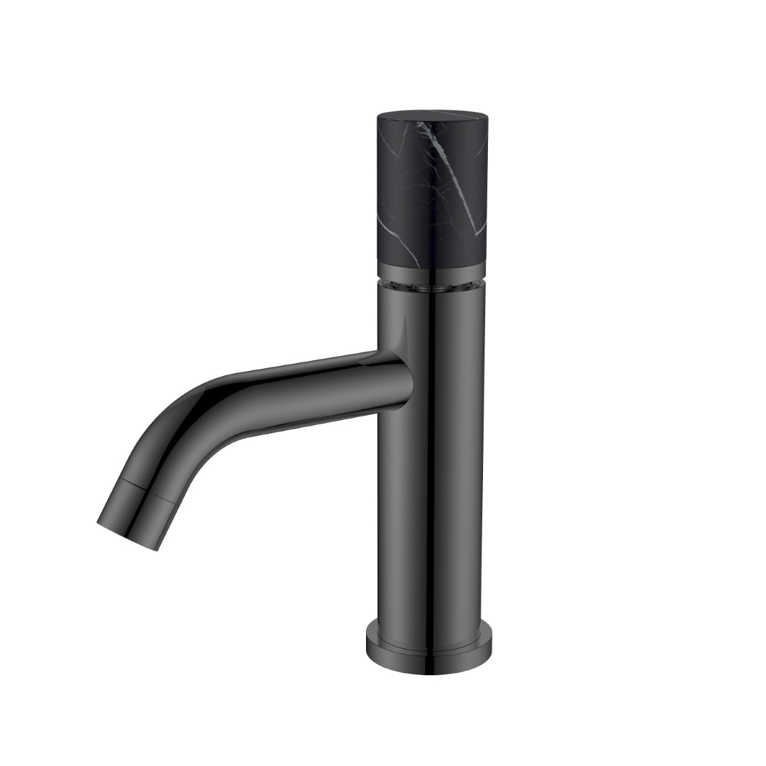Смеситель Boheme STICK для умыв. низ. SHINE GUN METAL MRAMOR BLACK (комплект) 121-SGM-MR-B