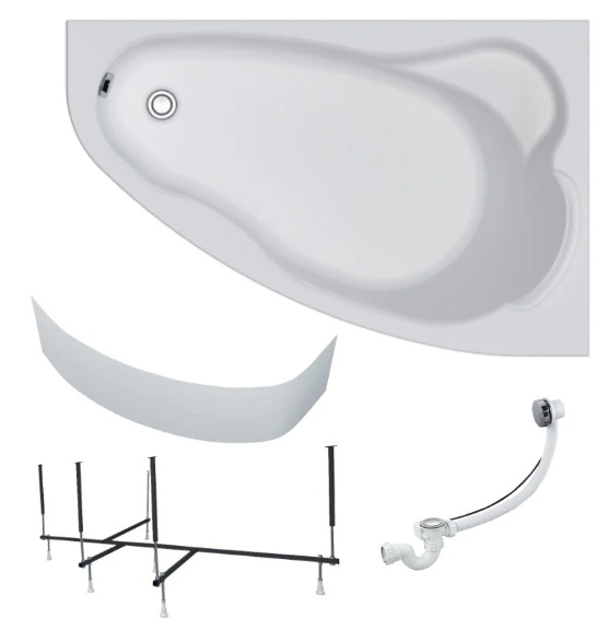 Ванна акриловая 1MarKa Lil 140x90 см R Премиум