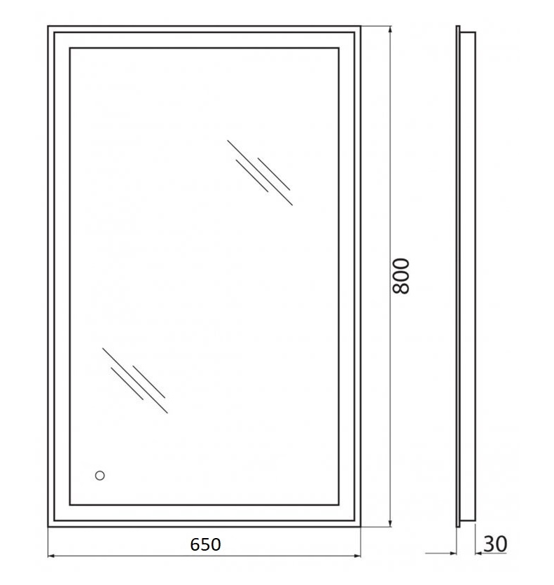 Зеркало BelBagno SPC-GRT 65х80 с сенсорным выключателем