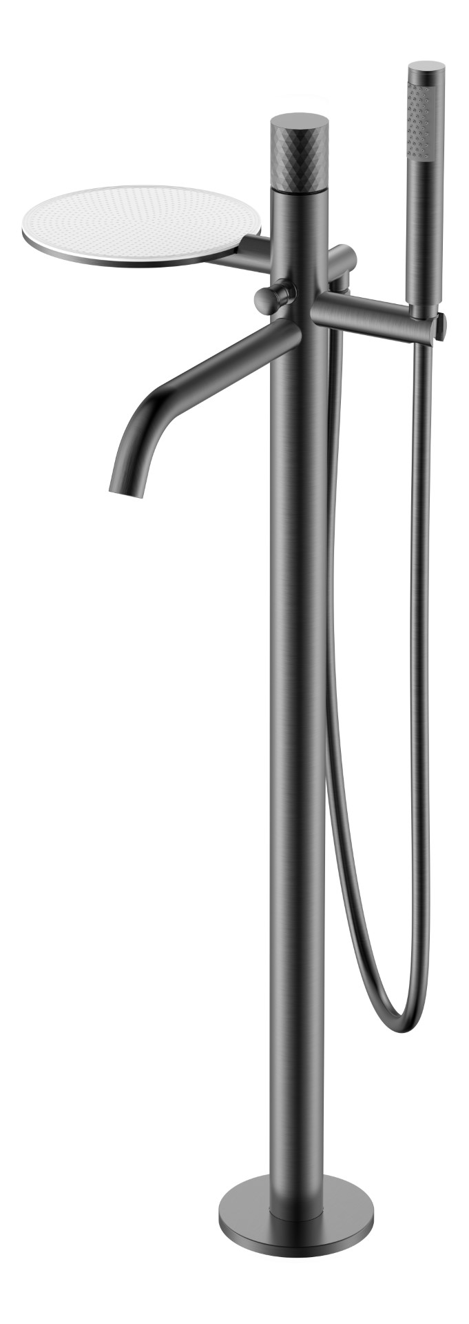 Смеситель Boheme STICK напольный Gun Metal c ручкой DIAMOND 129-GM