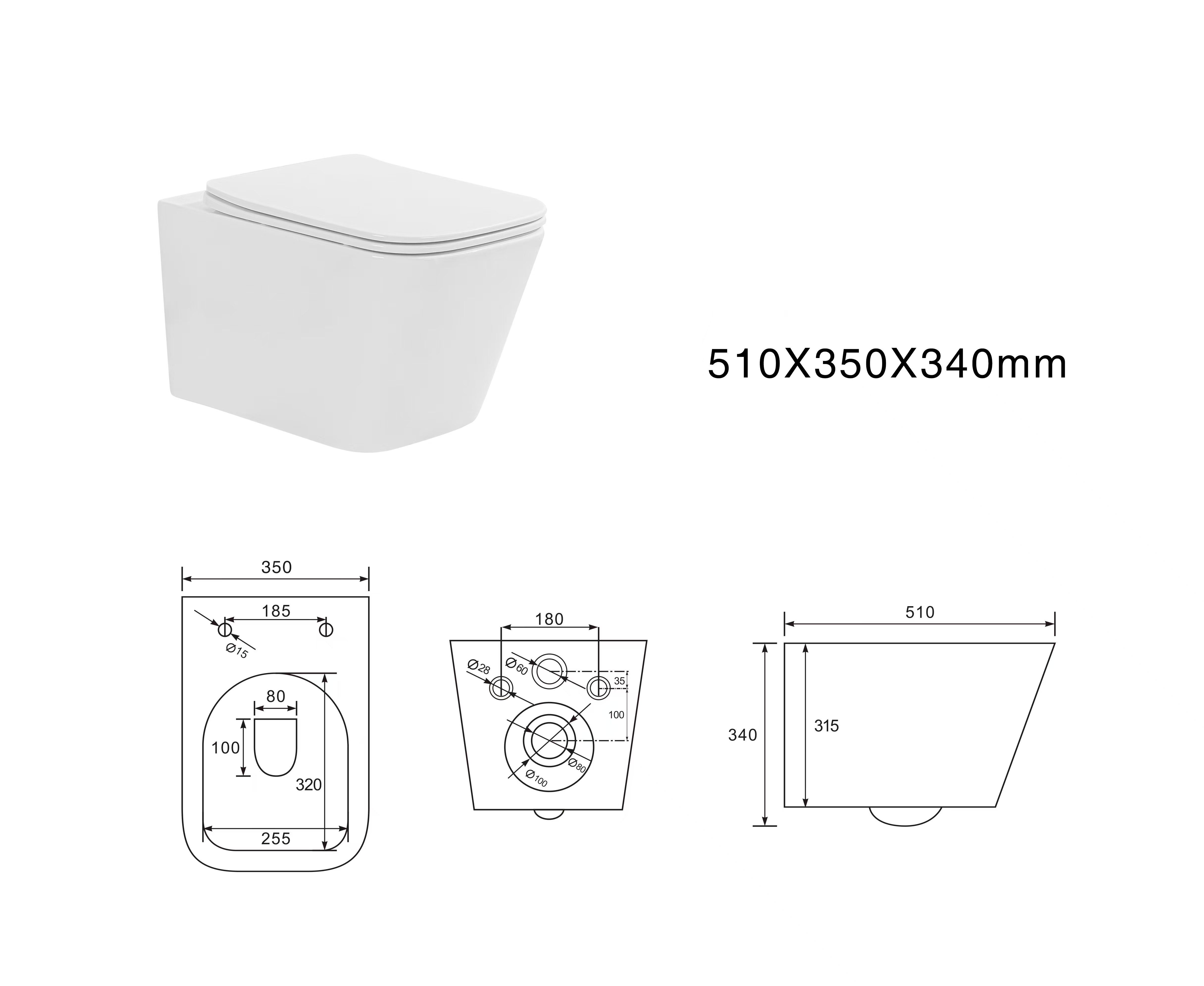 Унитаз подвесной безободковый Aquatek Либра AQ1505T-00 с сиденьем Soft Close
