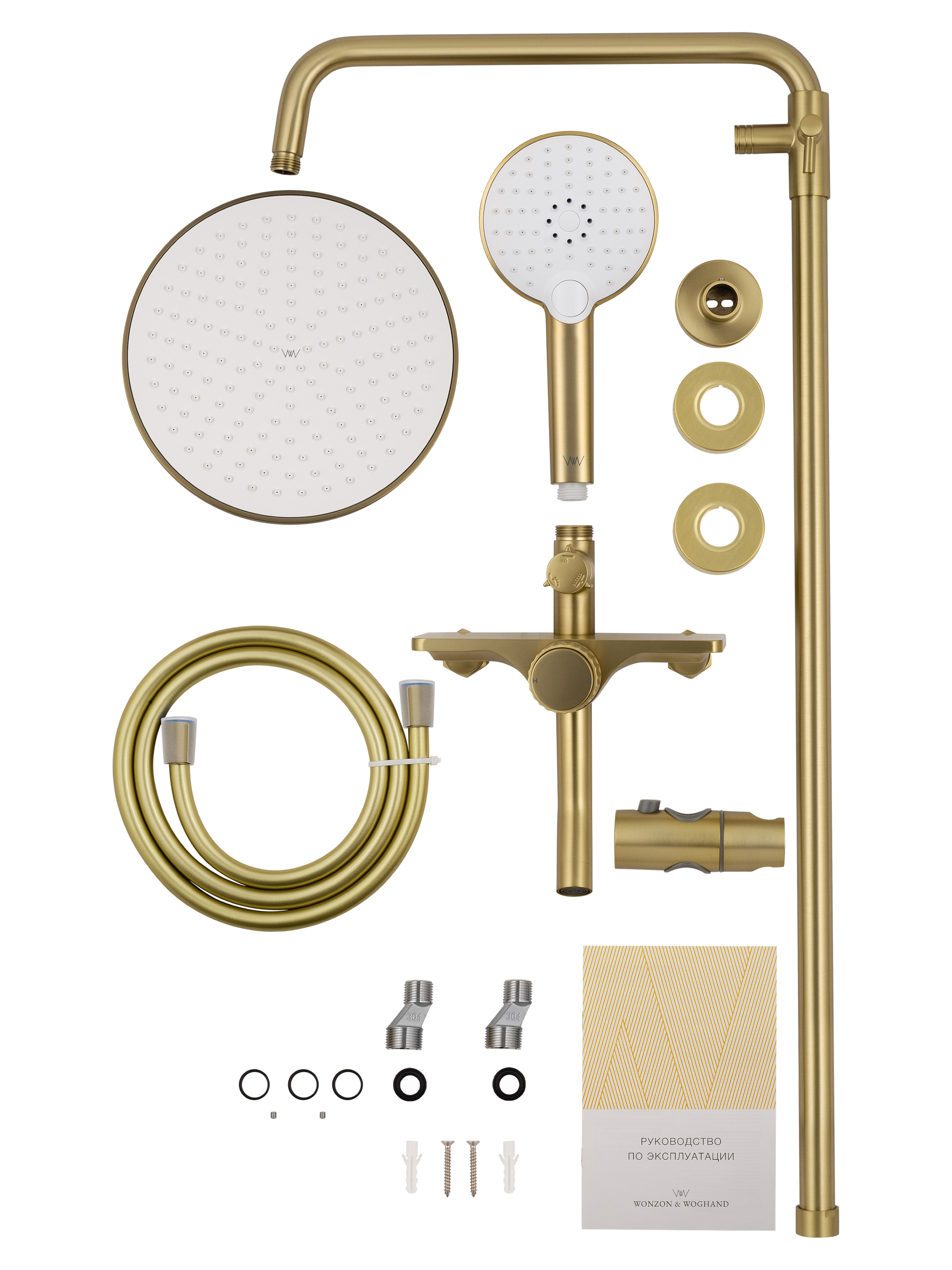 Душевая система WONZON & WOGHAND CLICK, Брашированное золото WW-N3S962-BG