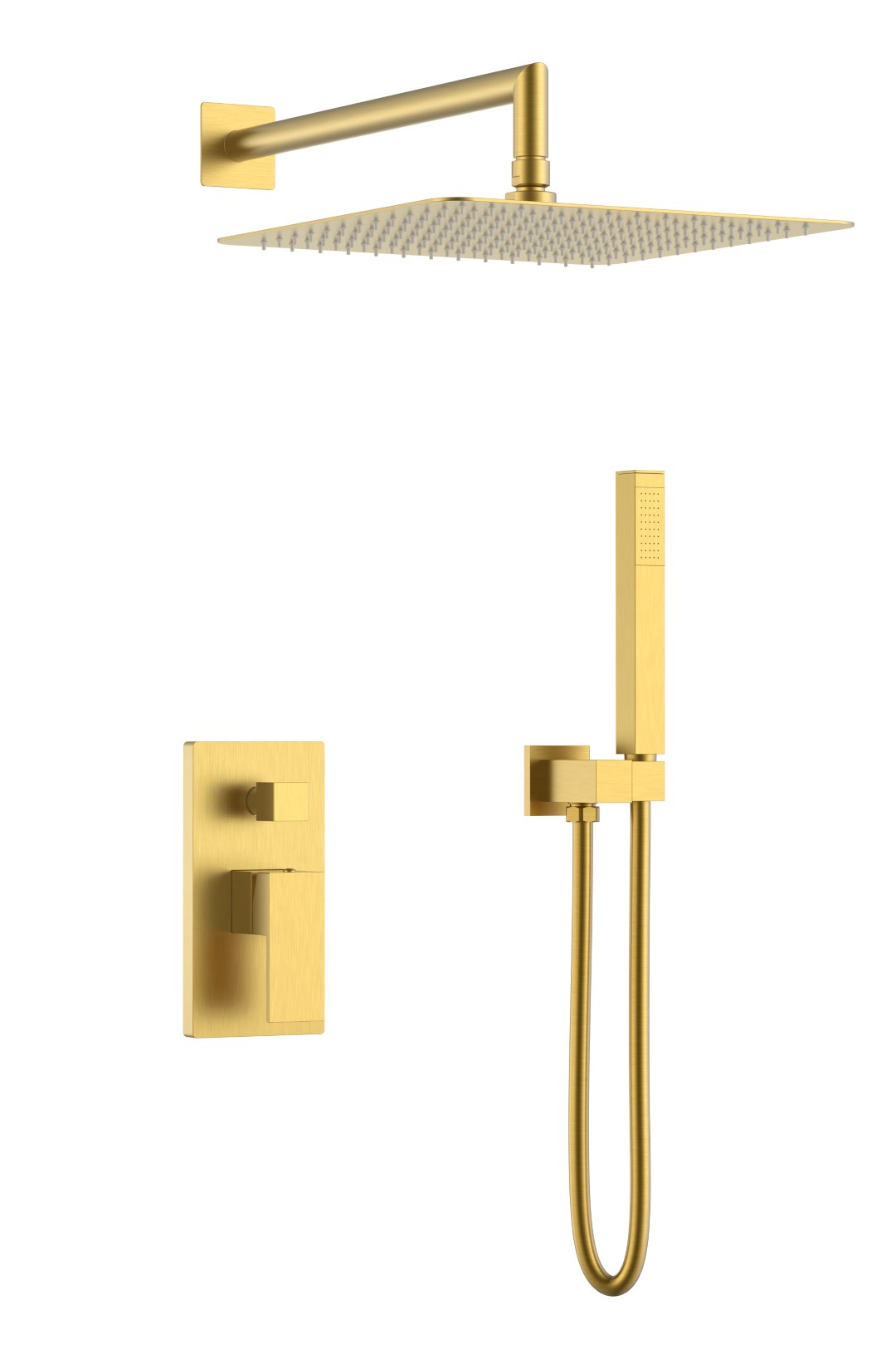 Смеситель встроенный для душа Boheme QUBIC Matt Gold 474-3-MG