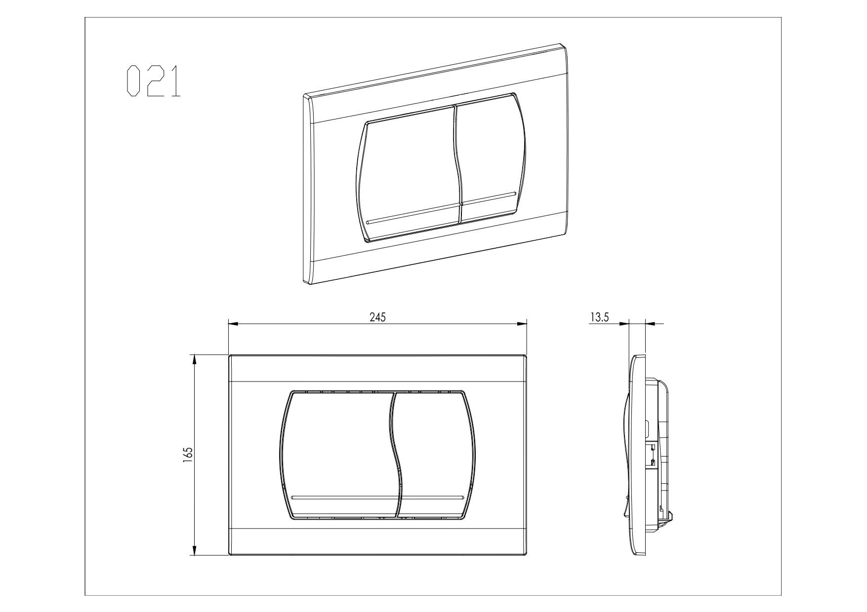 Кнопка смыва Aquatek KDI-0000047 хром глянец
