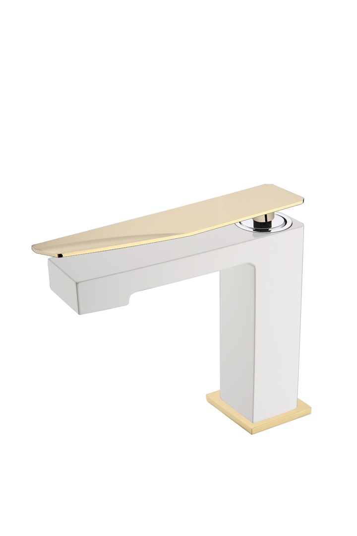 Смеситель для раковины низкий Boheme Q White-Gold 141-WG.2
