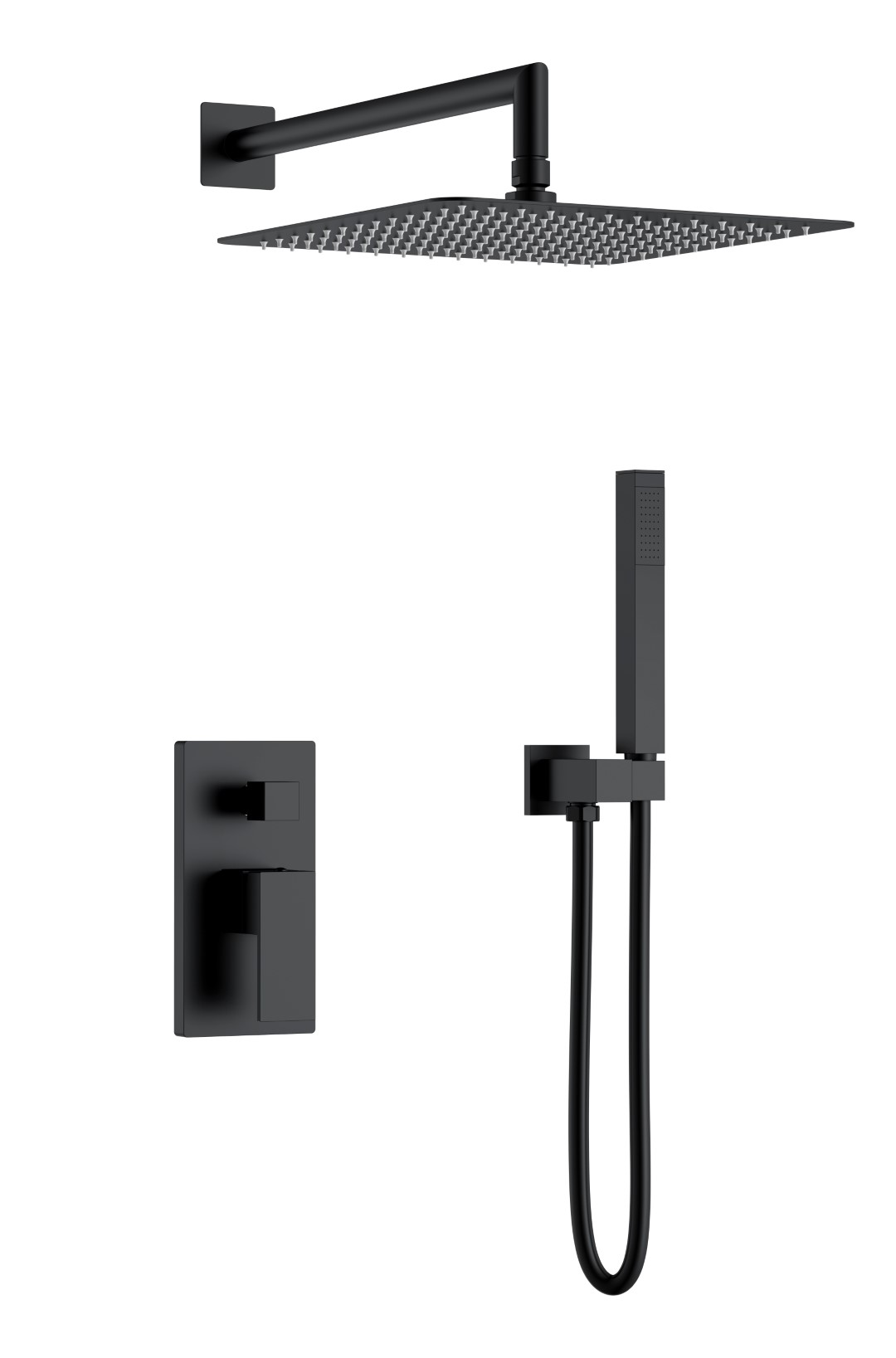 Смеситель встроенный для душа Boheme QUBIC Matt Black 474-3-B