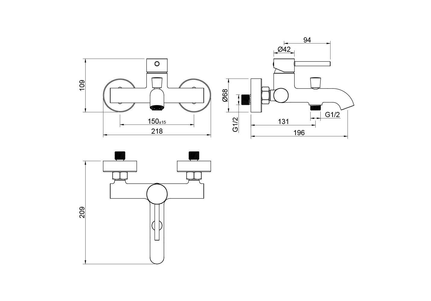 Смеситель Aquatek Европа AQ1340CR для ванны