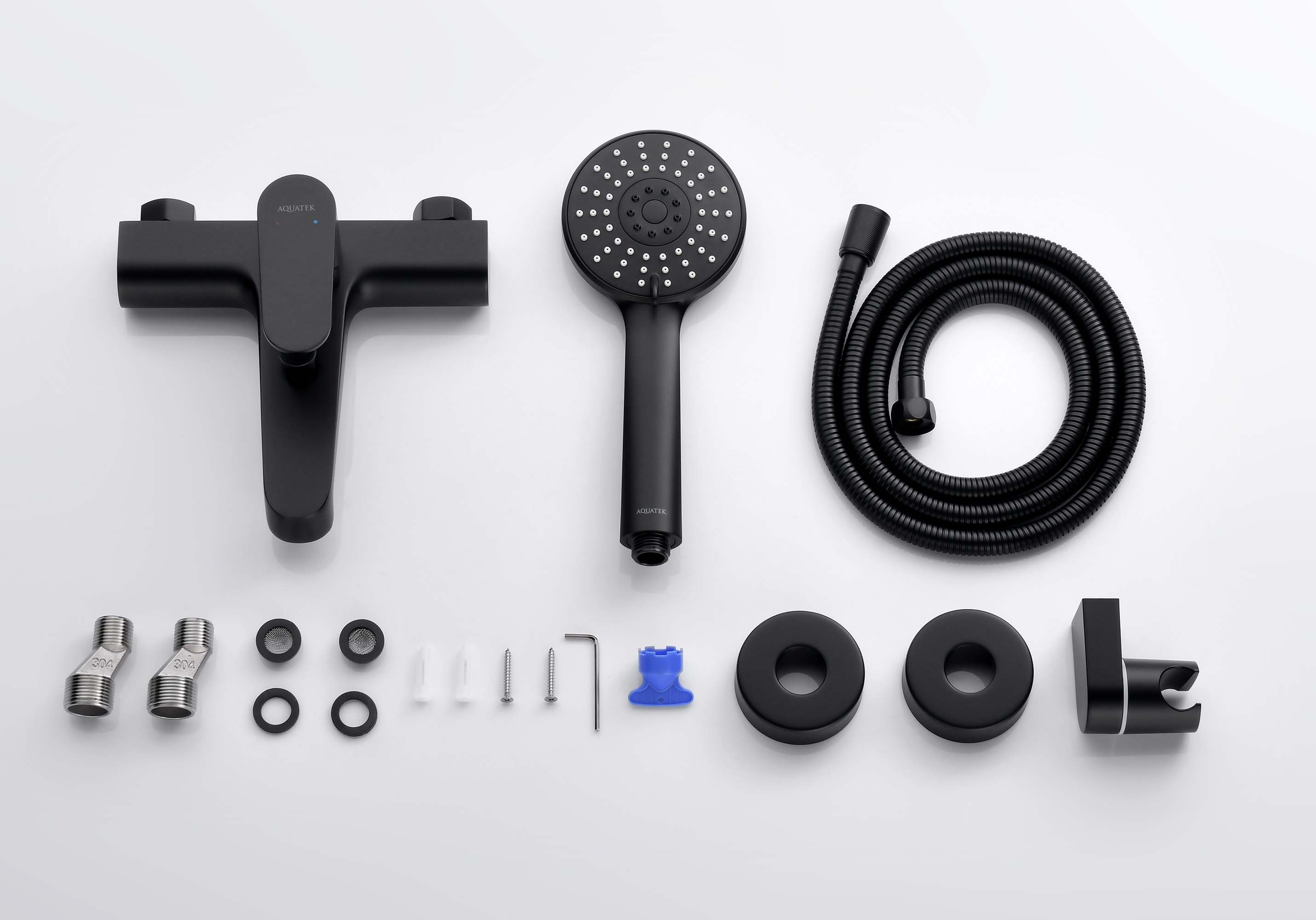 Смеситель Aquatek Оберон AQ1249MB для ванны с душевым набором