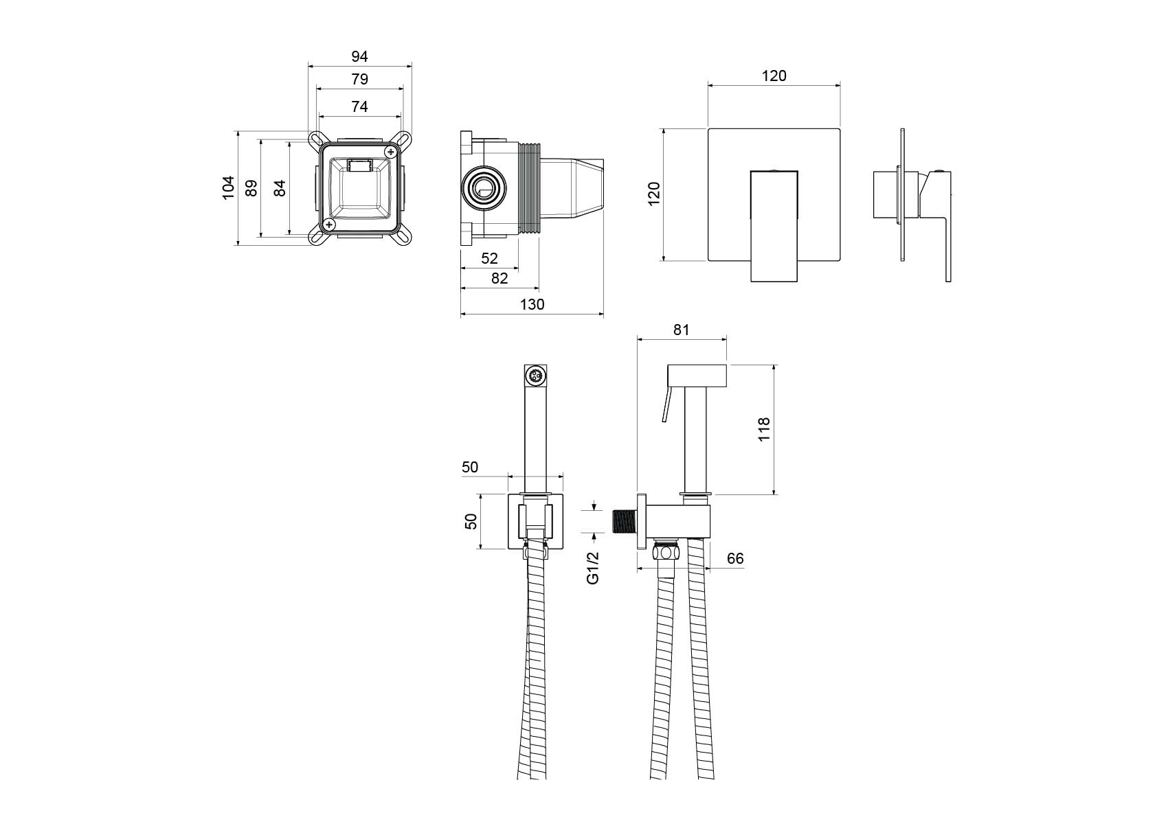 Гигиенический душ со смесителем Aquatek Либра AQ1619CR