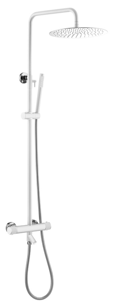 Стойка для душа c термостатом Boheme UNO White Chrome 468-T-WCR