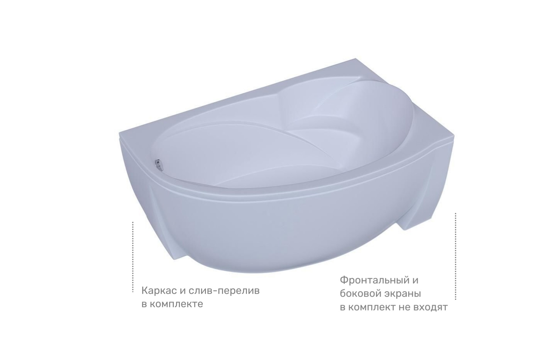 Акриловая ванна Aquatek Бетта 160 BET160-0000078 160х97 см, правая