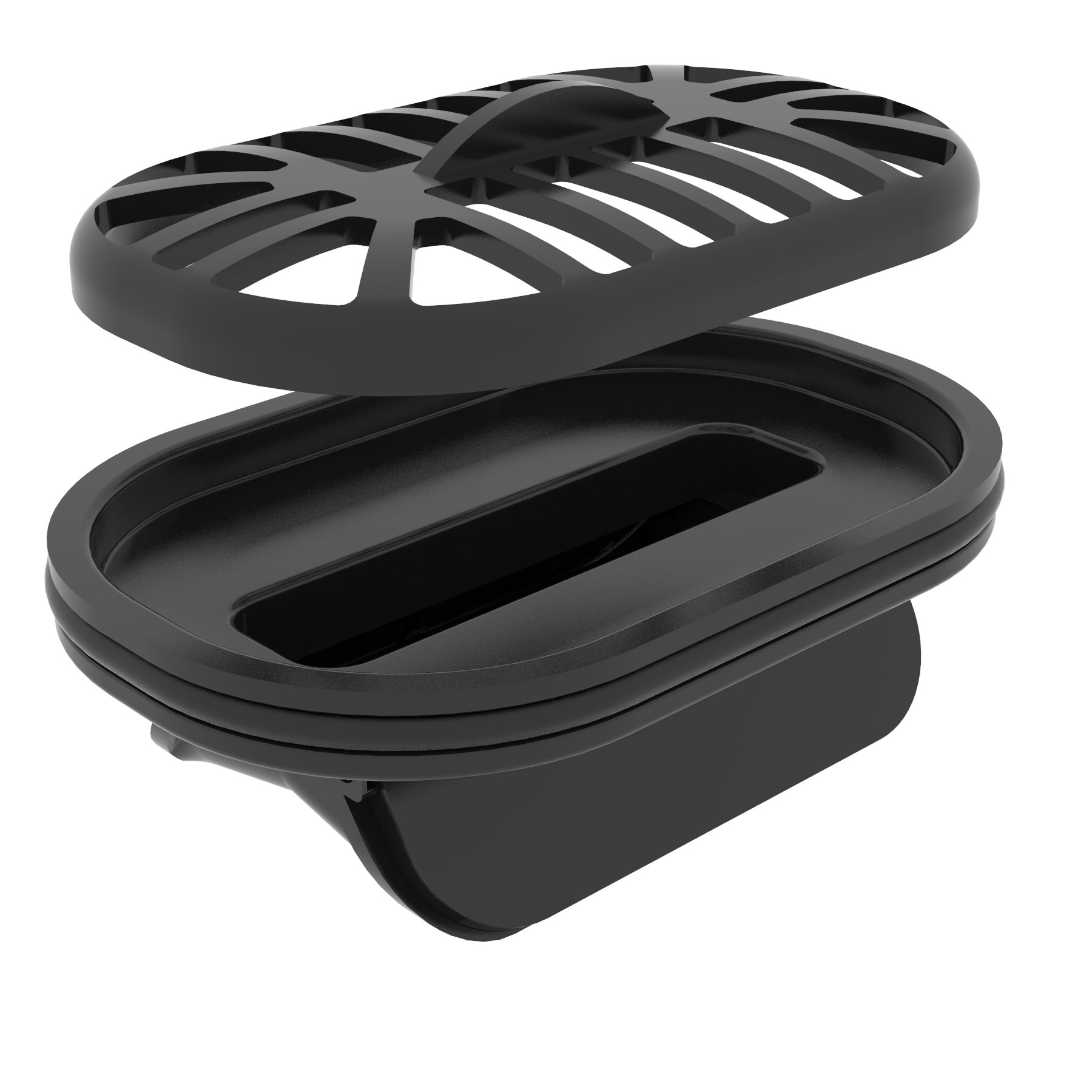 Confluo Premium Black Glass Line 750 линейный трап PESTAN