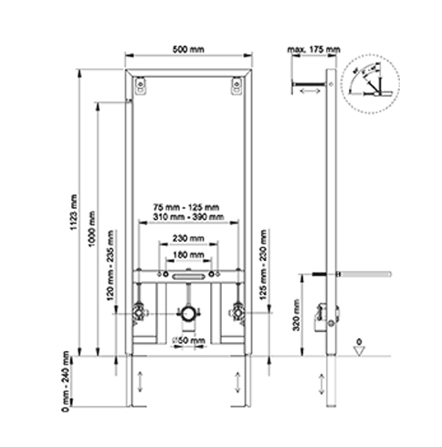 Система инсталляции для биде Berges Wasserhaus Novum 049213