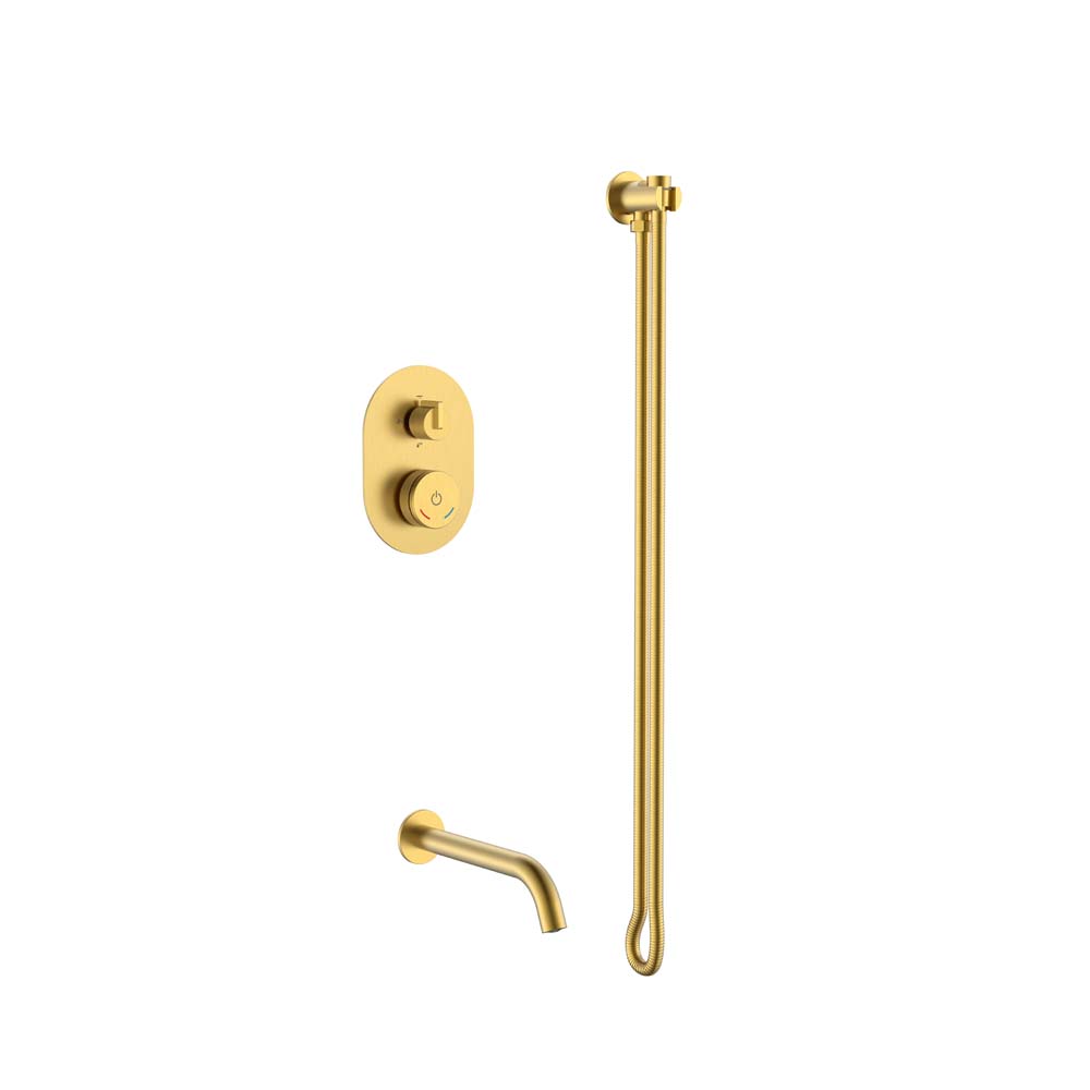 Смеситель встроенный + излив + держатель лейки + шланг Boheme TECH Matt Gold 154-MG