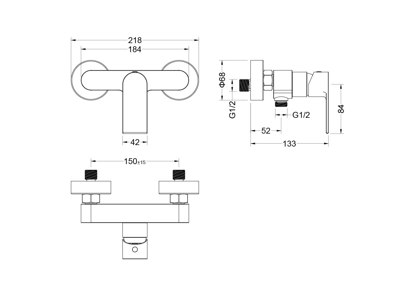 Смеситель Aquatek Лира AQ1460MB для душа