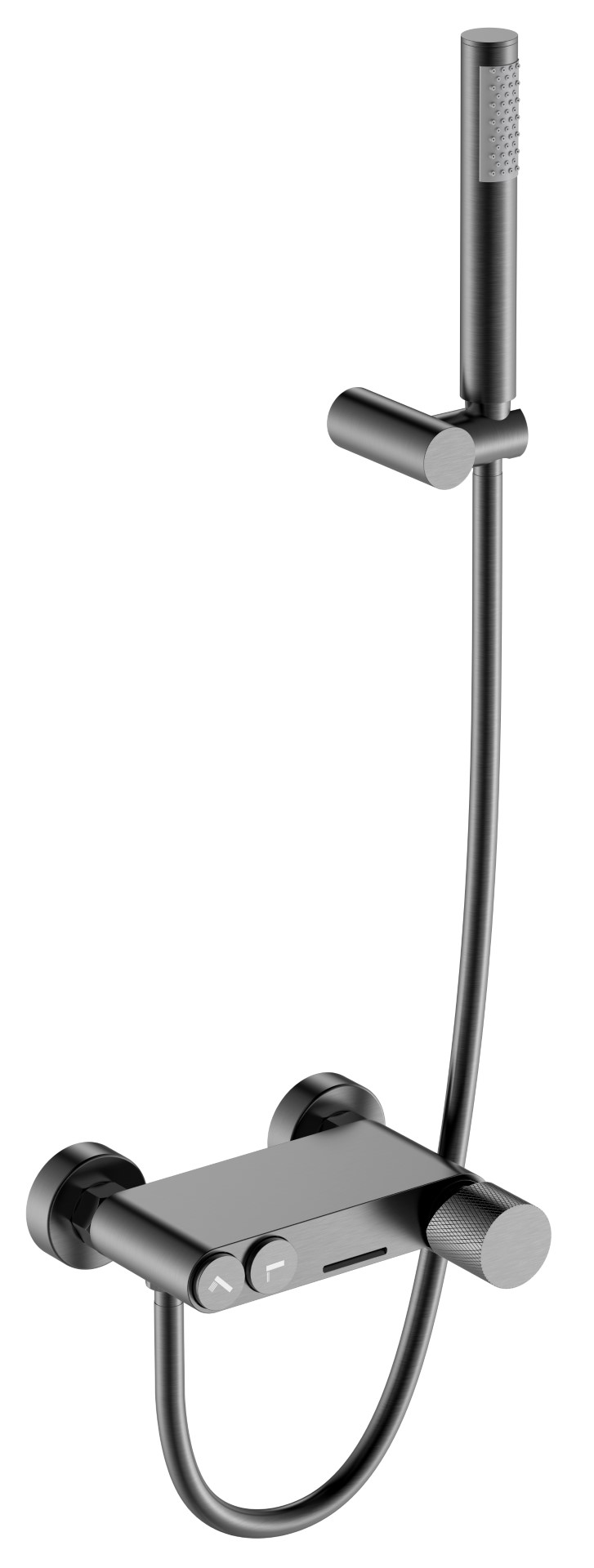 Смеситель Boheme STICK для ванны Gun Metall c ручкой TOUCH 123-GM.2