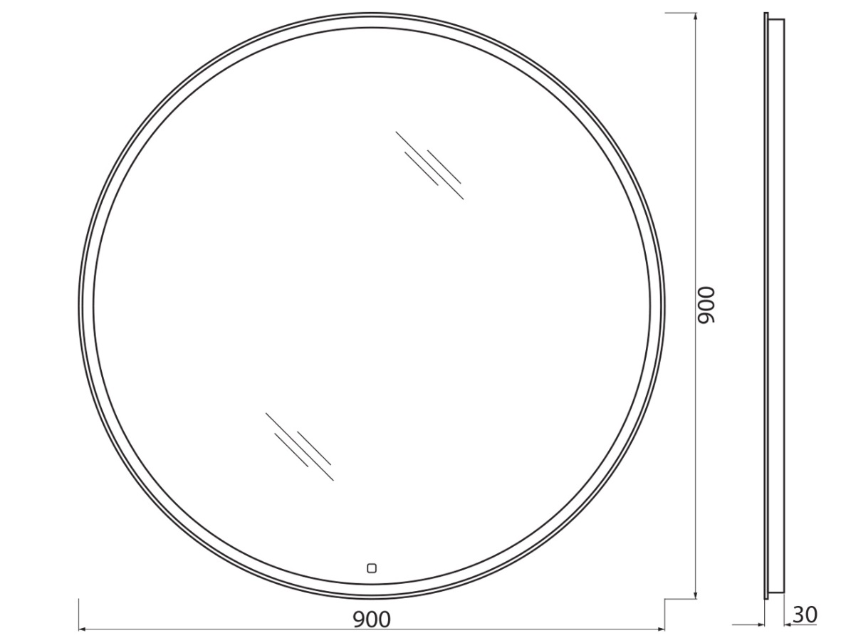 Зеркало BelBagno SPC-RNG 90 с сенсорным выключателем и подогревом