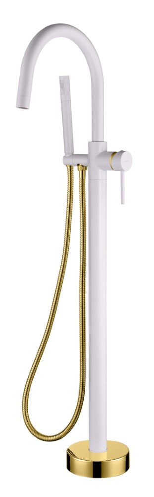 Смеситель напольный Boheme UNO WHITE Gold 469-WG