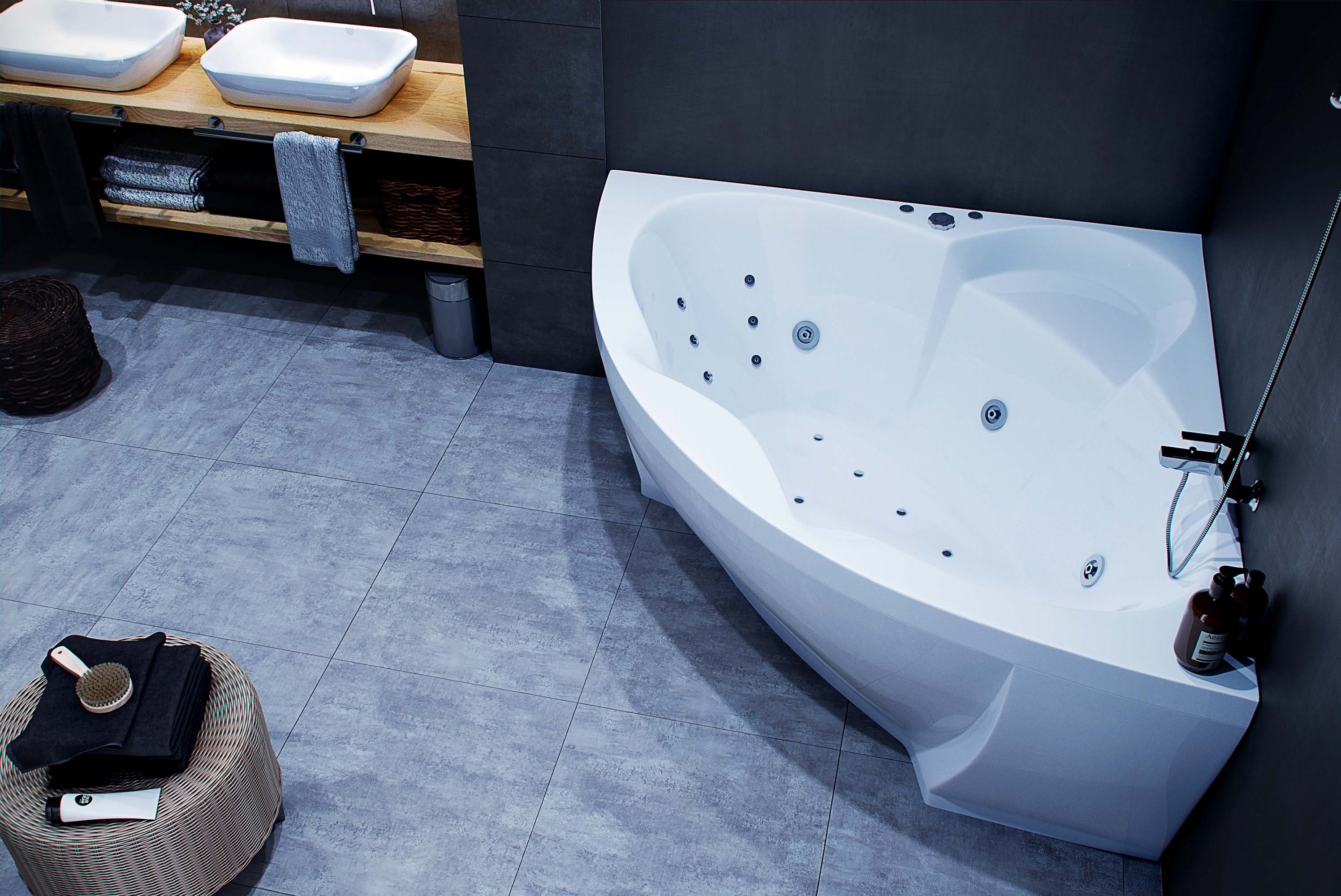 Акриловая ванна Aquatek Поларис-2 POL2-0000041 155х155 см с фронтальным экраном