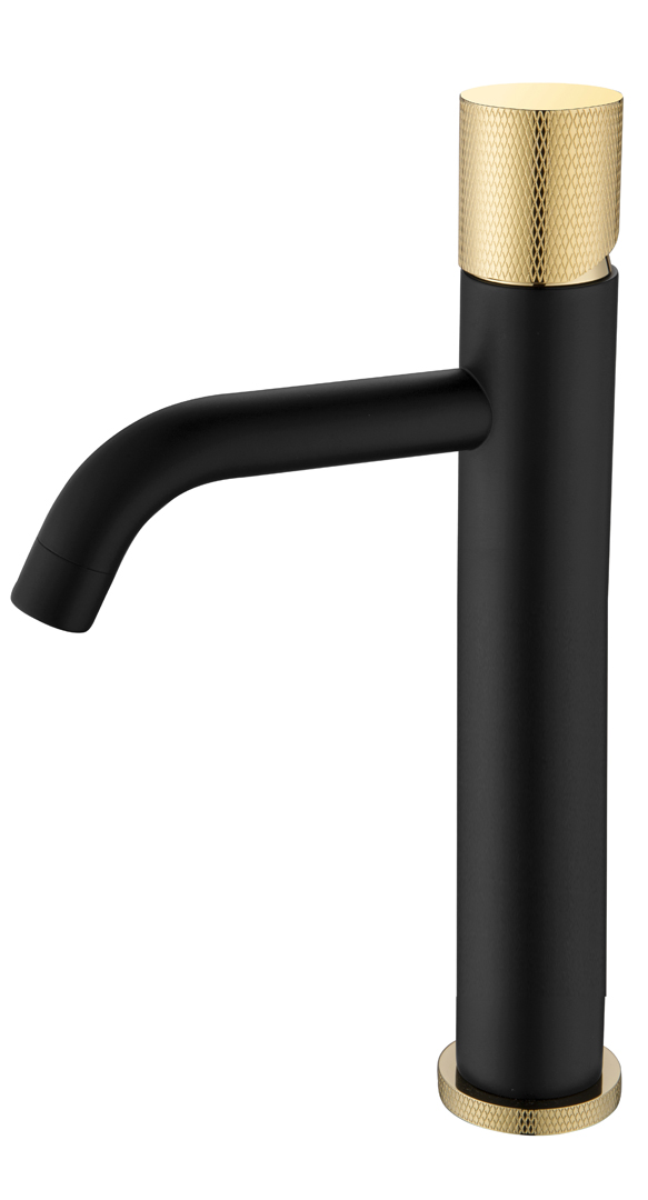 Смеситель Boheme STICK для умыв. выс. BLACK TOUCH GOLD (комплект) 122-BG.2