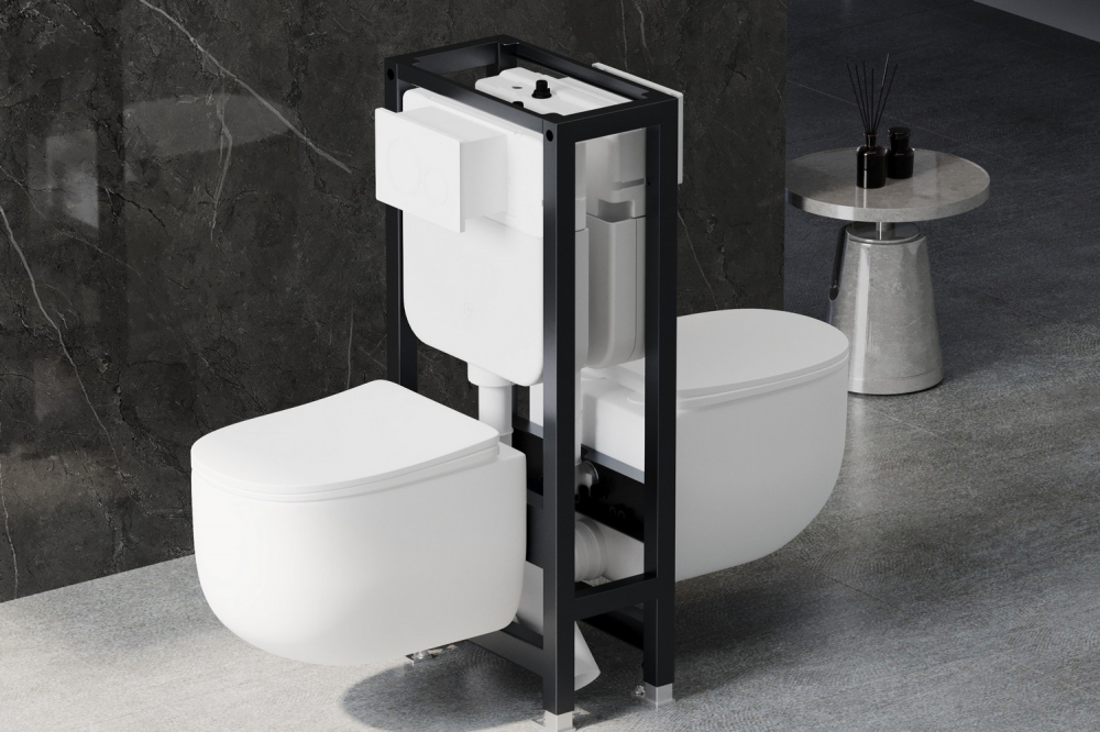 Инсталляция двойная самонесущая Abber AC0106 для двух подвесных унитазов